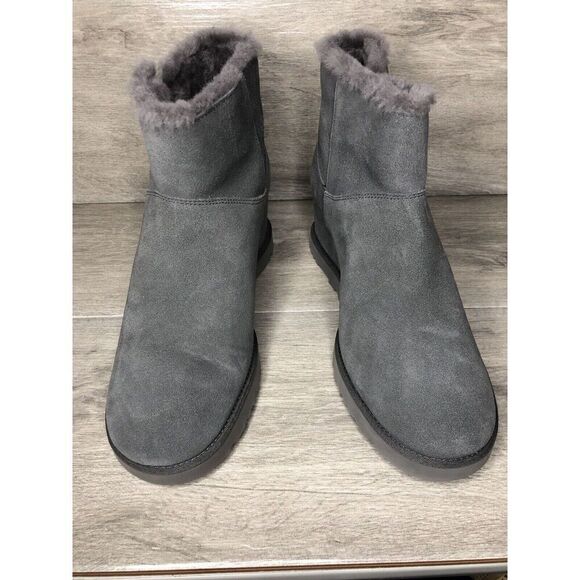 NEW UGG WOMEN'S CLASSIC FEMME ZIP MINI GREY / GRAY ANKLE BOOTS SIZE 11 1117535 - Picture 15 of 16